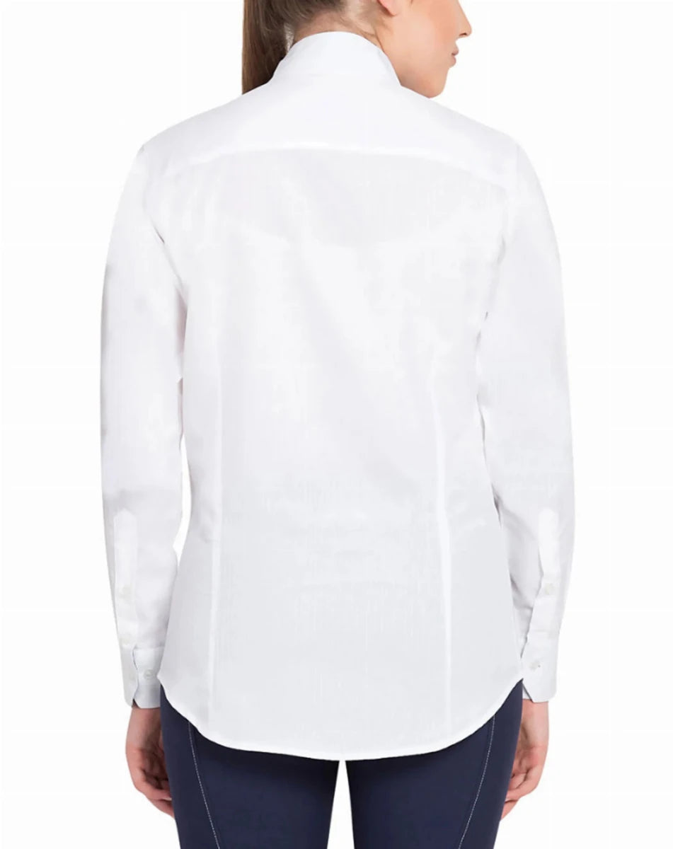 Women's Coolmax Show Shirt - Long Sleeve Competition Shirt with, White w/ plaid print/30, view 3