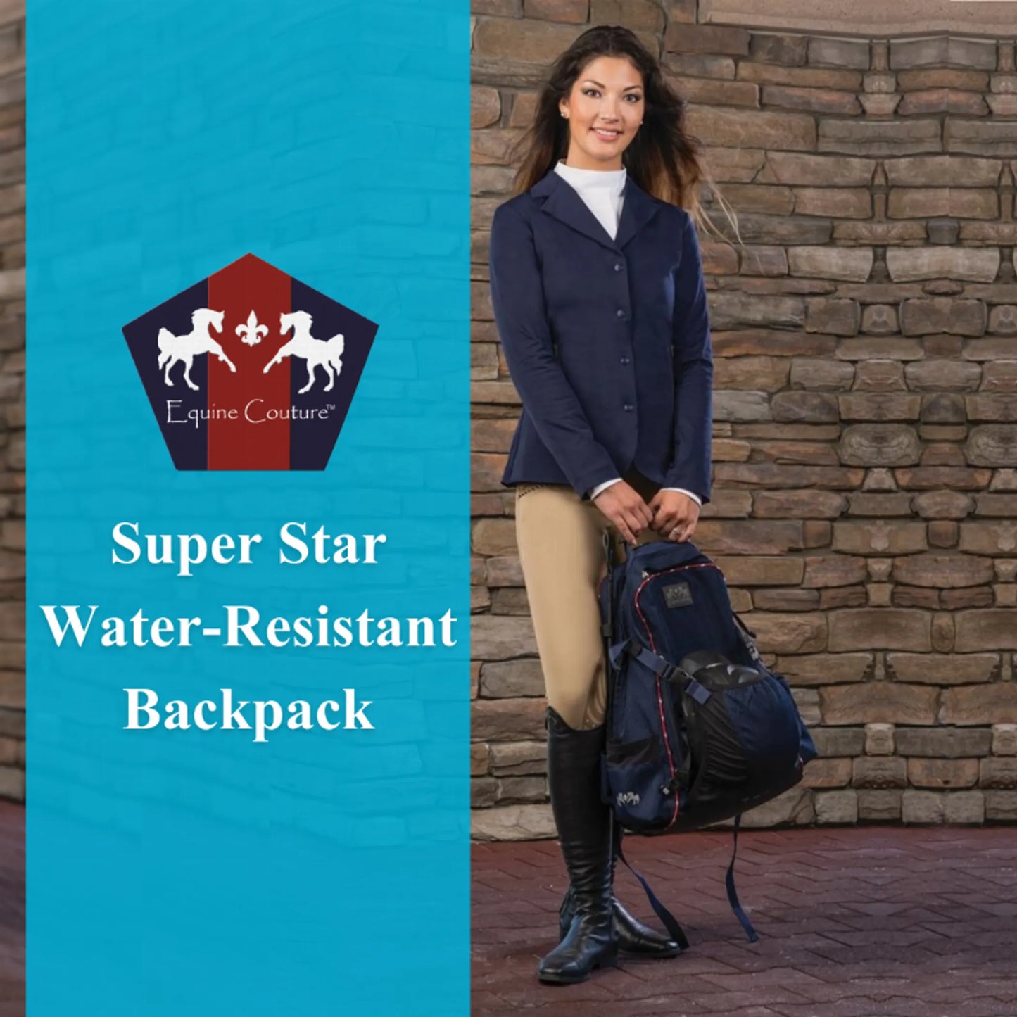 Water-Resistant Backpack - Equestrian Gear Bag with Multiple Pockets