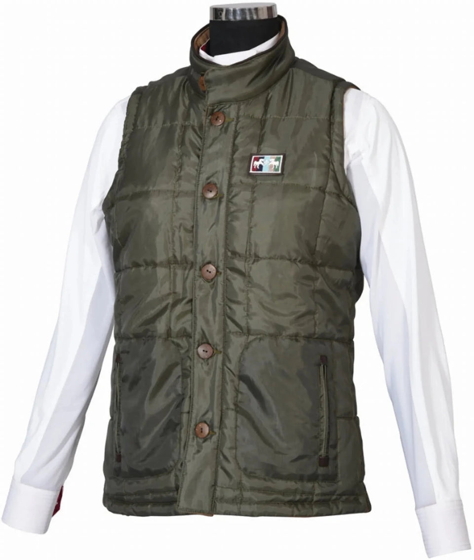 Equine Couture Ladies Finley Reversible Vest, Olive/XS