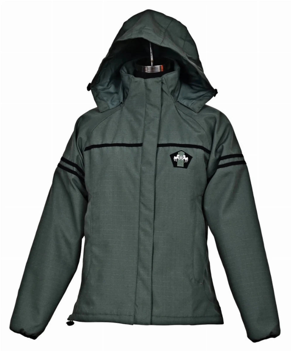 Women's Waterproof Riding Jacket, Equine Couture Farm House, Ash gray/black/SMALL, view 13