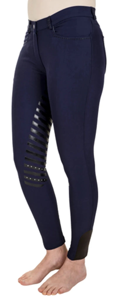 Equine Couture Ladies Nora Extended Knee Patch Breeches, navy/24