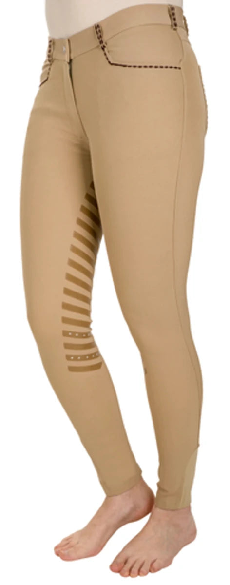 Equine Couture Ladies Nora Extended Knee Patch Breeches, safari/26, view 8