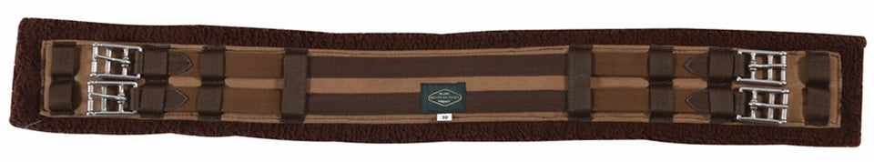 Synthetic Fleece Dressage Girth - Short Girth with Elastic Ends and, Brown/32, view 12
