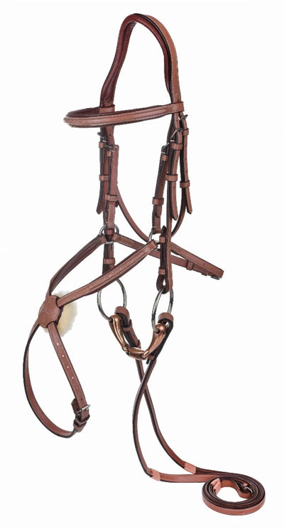 Laureate by Henri de Rivel Figure 8 Bridle with Rubber Reins, Oakbark/COB