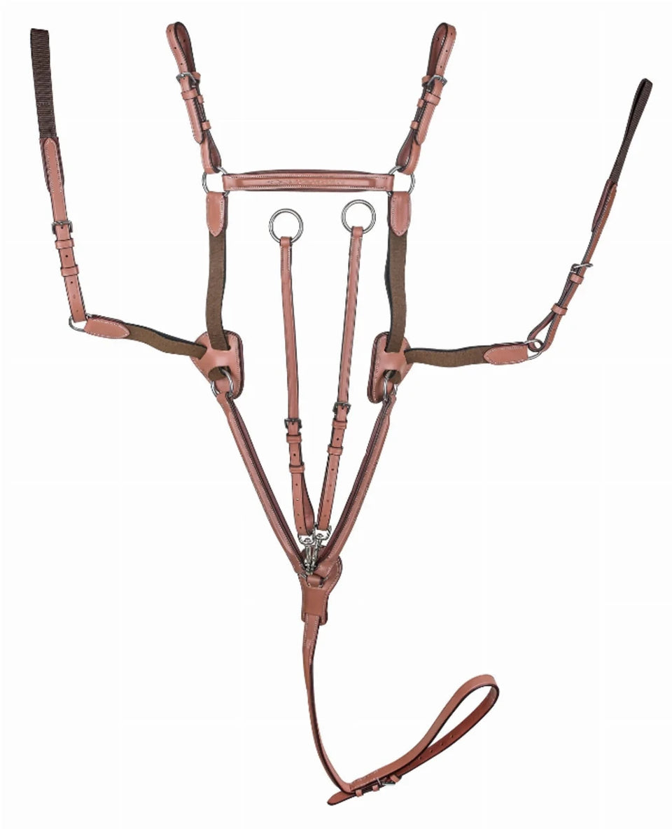 Laureate by Henri de Rivel Raised Fancy Stitched 5 Point Breastplate, Oakbark/OVERSIZE, view 3