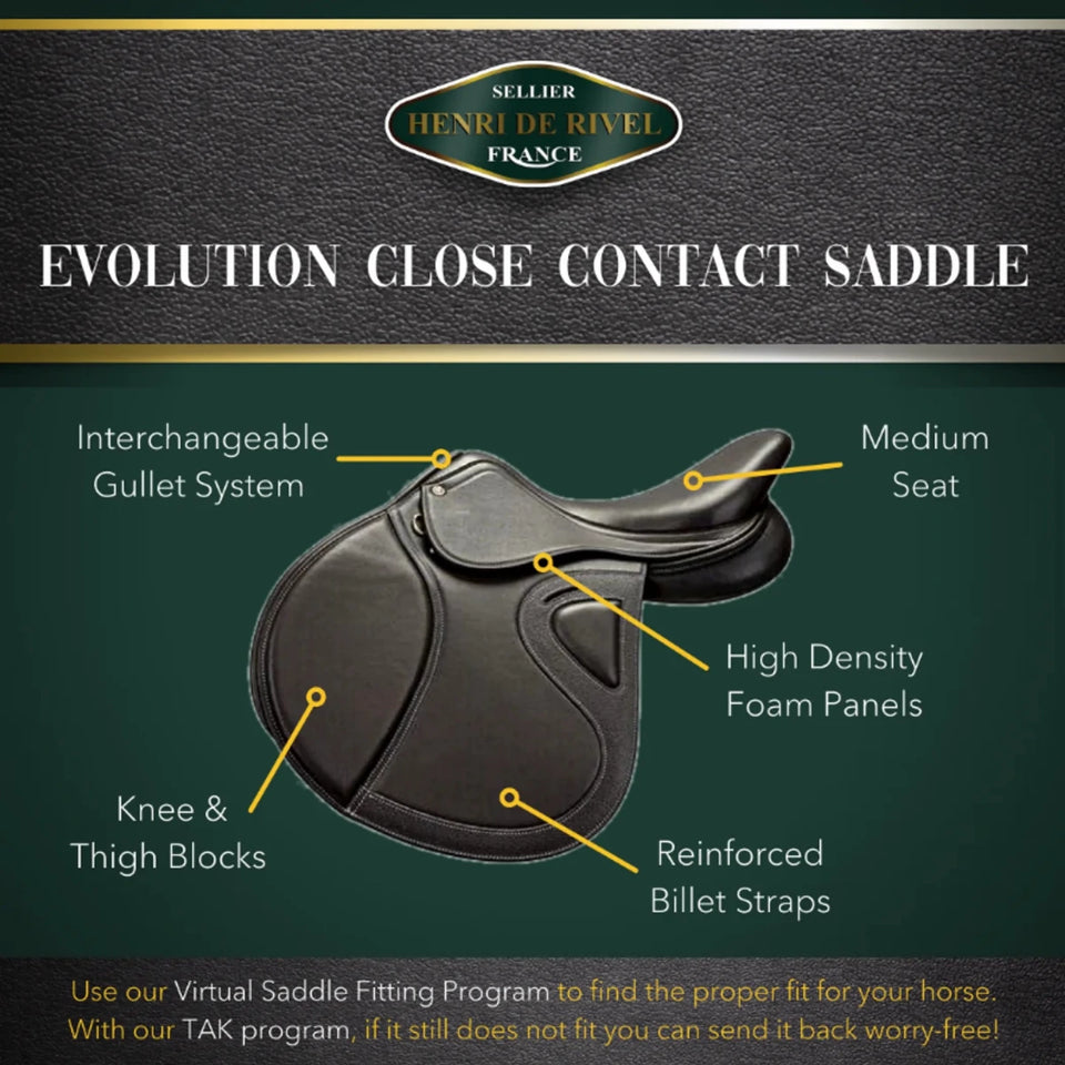 Henri De Rivel Regular Evolution Close Contact Saddle - Havana, view 8
