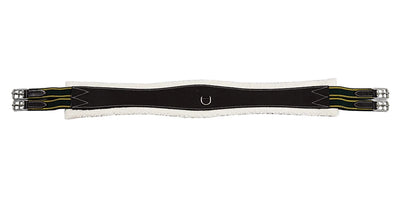 Fleece Lined Girth - Detachable Fleece Overlay Girth with Elastic Ends, Havana/42