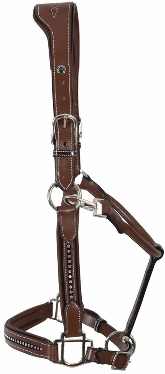 Padded Crystal Halter - Luxury Leather Halter with Sparkling Crystals, view 11