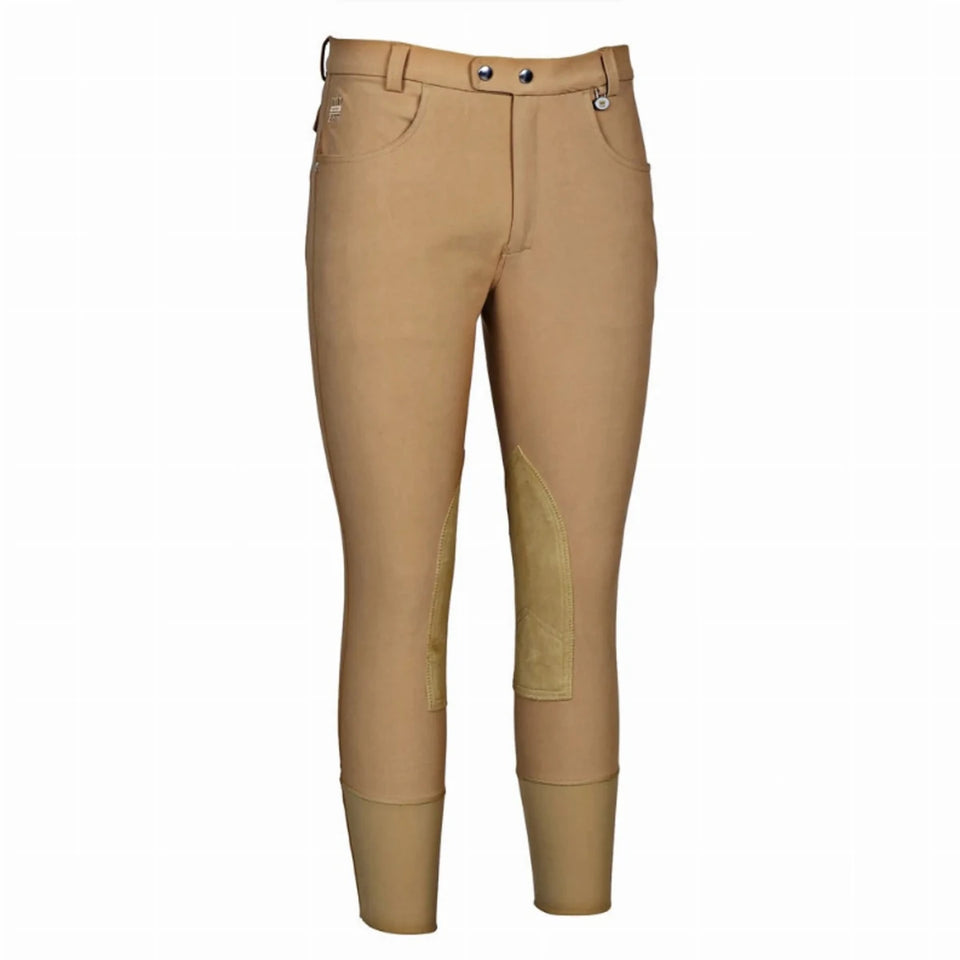 Men's Riding Breeches - Bamboo Cotton Knee Patch Breeches with, Safari/38, view 18