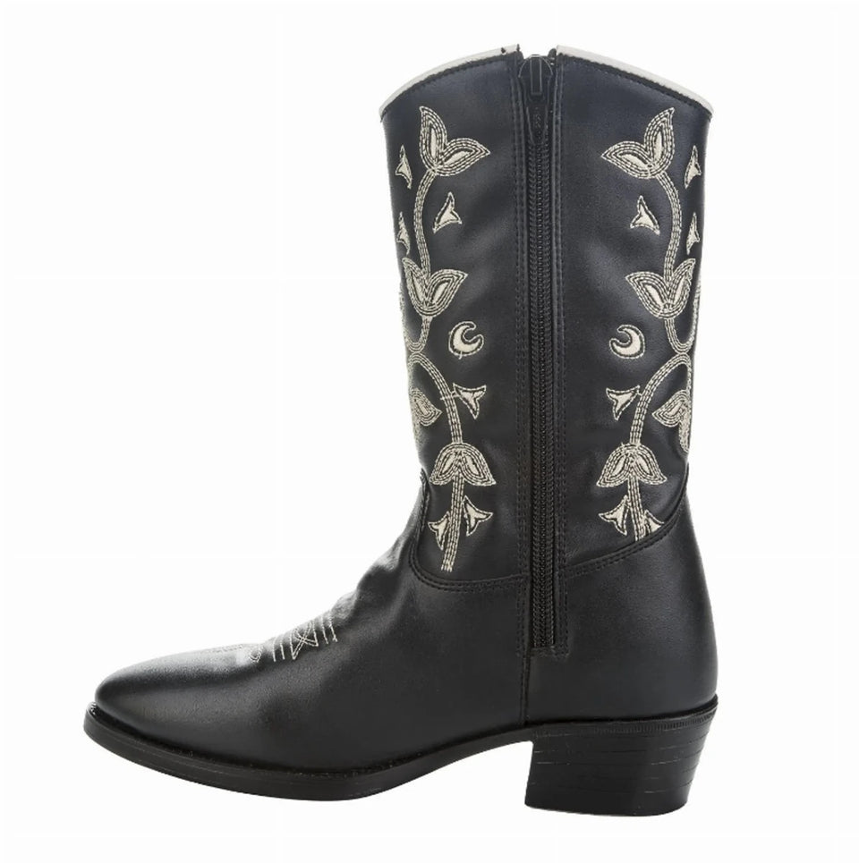TuffRider Youth Black Floral Western Boots, view 8
