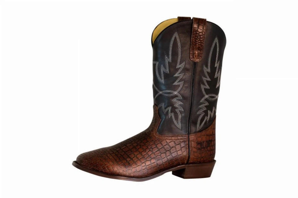 Men's Wide Square Toe Western Boots, TuffRider Grant, Brown/7.5, view 2