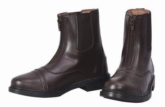 Women's Paddock Boots - TuffRider Starter Synthetic Leather Front Zipper Riding Boots