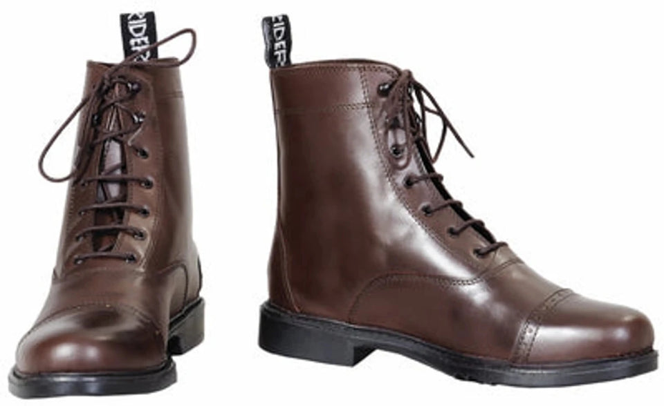 Women's Lace-Up Paddock Boots - Premium Leather Horse Riding Ankle, Mocha/9.5, view 22