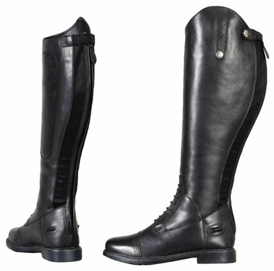 Women's Wide Calf Field Boots, Black, 10/Regular short