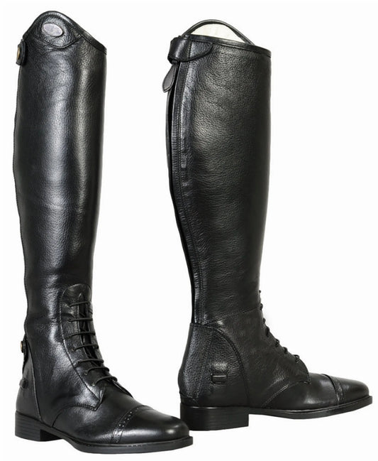 Women's Leather Field Boots - TuffRider Belmont Premium Riding Boots with Memory Foam - Color: Black | Pack Of: 1