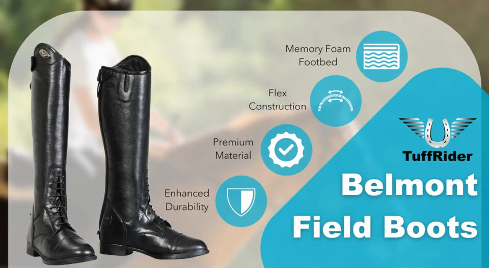Kids Leather Field Boots - Youth Tall Riding Boots with Spanish Top, view 12
