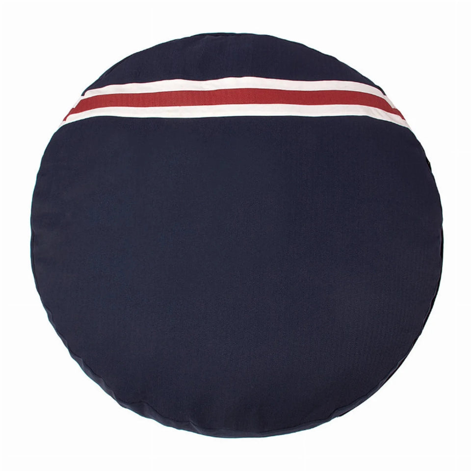 Round Dog Bed - Preppy Color Block Bed with Removable Washable Cover, view 9