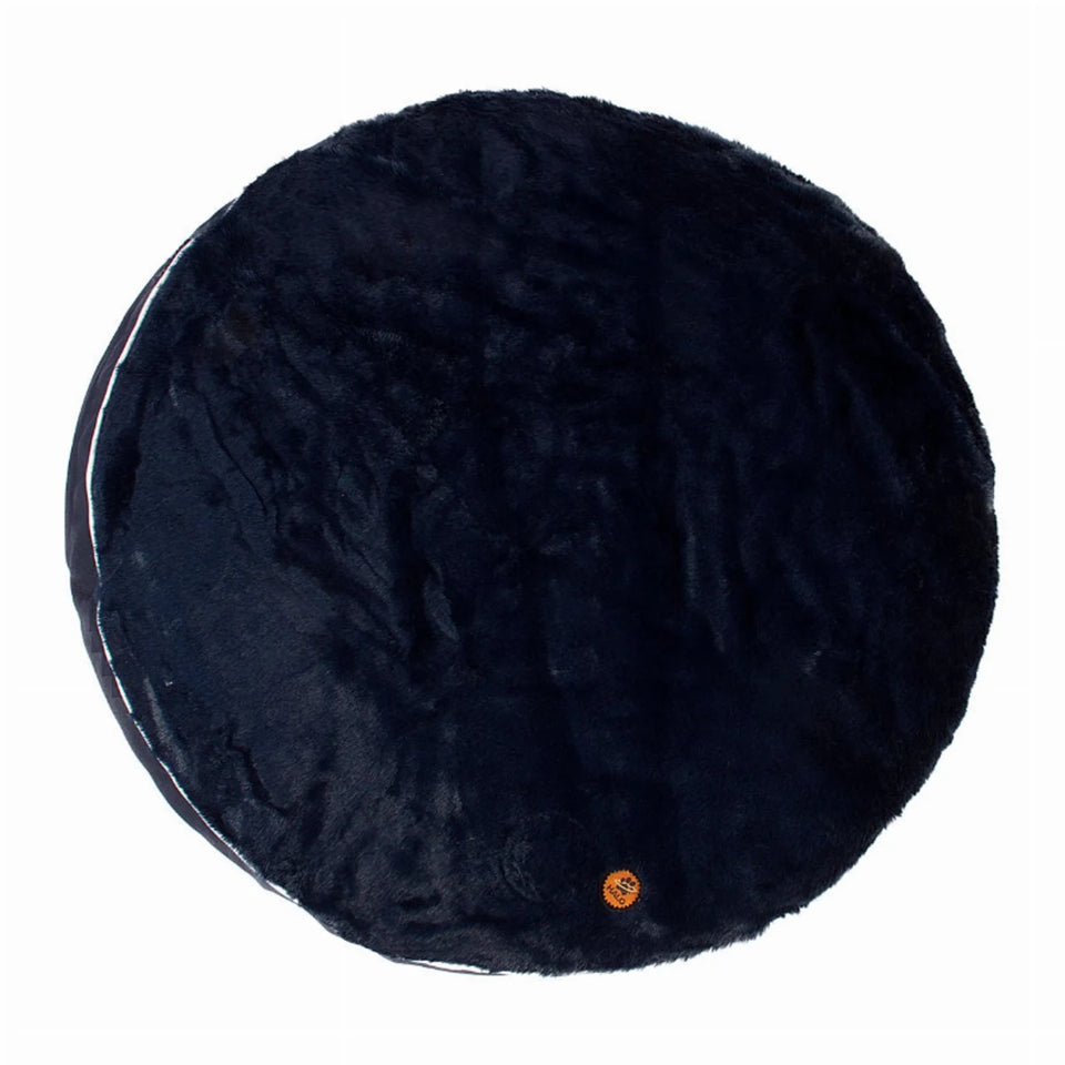 Round Dog Bed - Preppy Color Block Bed with Removable Washable Cover, view 10