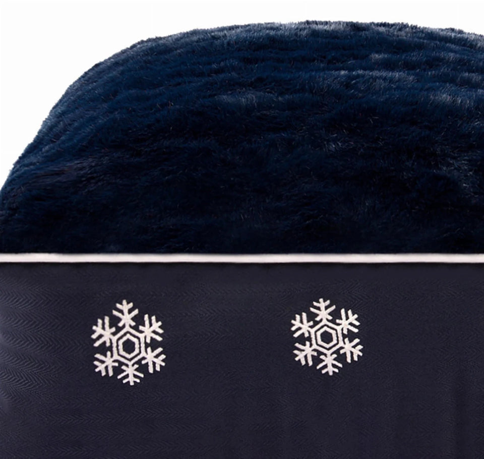 Halo Snowflakes Rectangular Dog Bed, Ec navy/M, view 2
