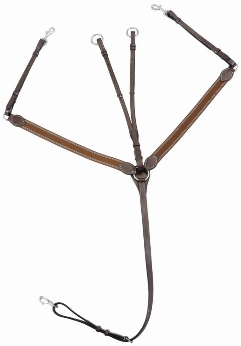 Henri de Rivel Pro Elastic Breastplate Martingale, Havana/navy/COB, view 7