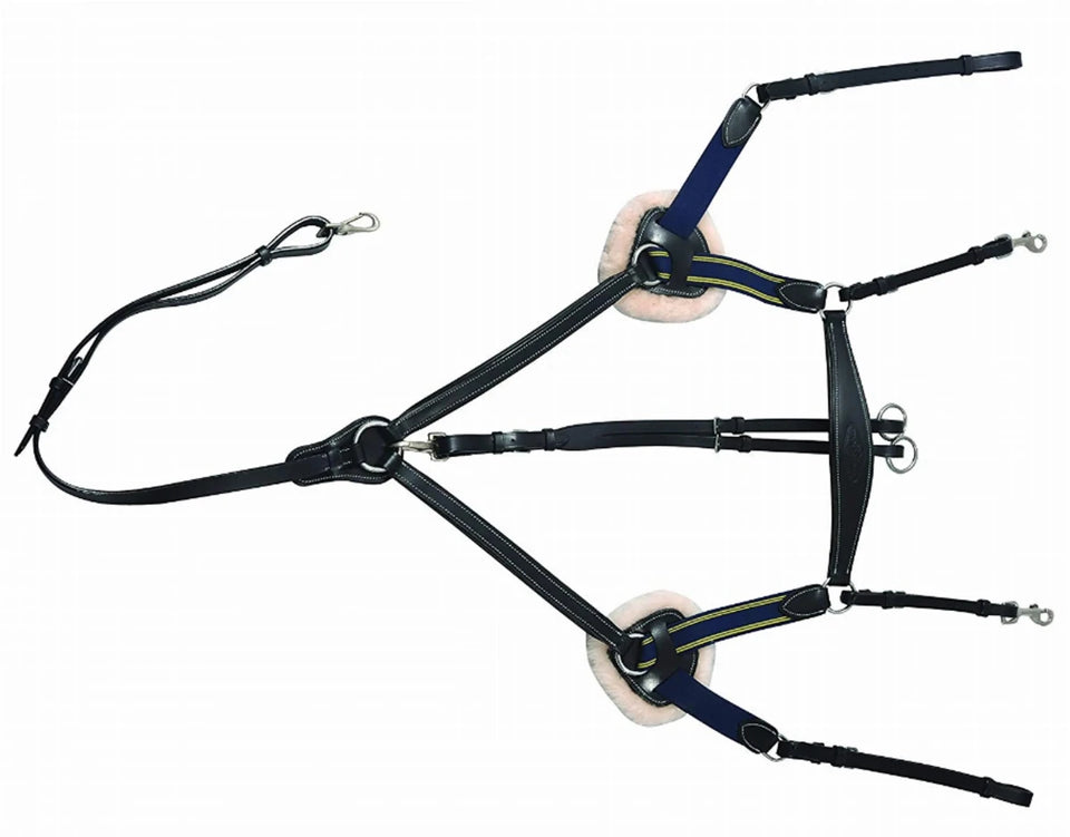 Henri de Rivel Pro 5 Point Elastic Breastplate Martingale, Australian nut/COB, view 7