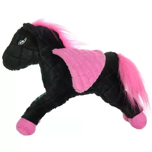 Mighty Liar Pegasus Dog Toy - Ultra-Durable 2-Layer Squeaky Plush - Black & Pink - Floats
