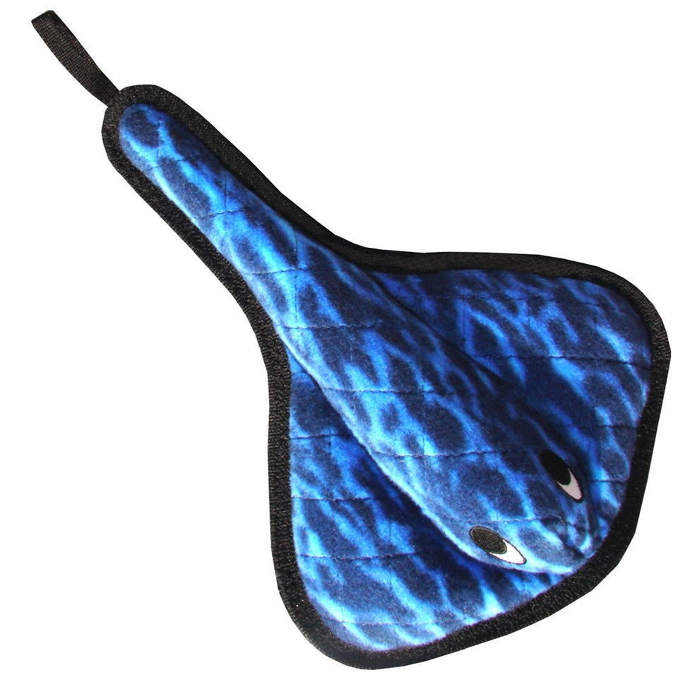 Tuffy Ocean Creature Stingray Durable Dog Toy, Blue, 11 in