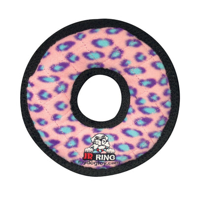Tuffy Jr Ring Durable Dog Toy Pink, Leopard, 7 in
