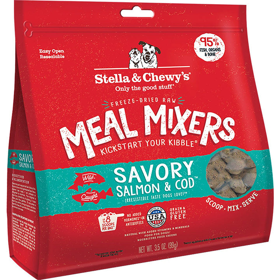 Stella & Chewy's Freeze-Dried Dog Food-Mixers Salmon Cod 3.5 oz