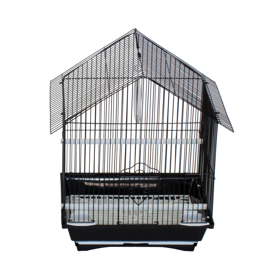YML House Top Style Parakeet Cage, Black/13.3" X 10.8" X 17.8"