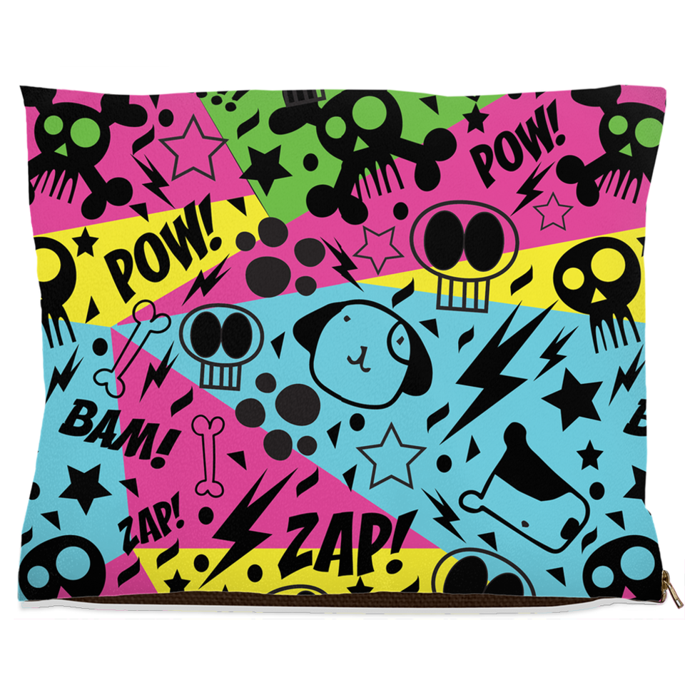 Graffiti Dog Bed, Fleece/18x28 inch, view 2