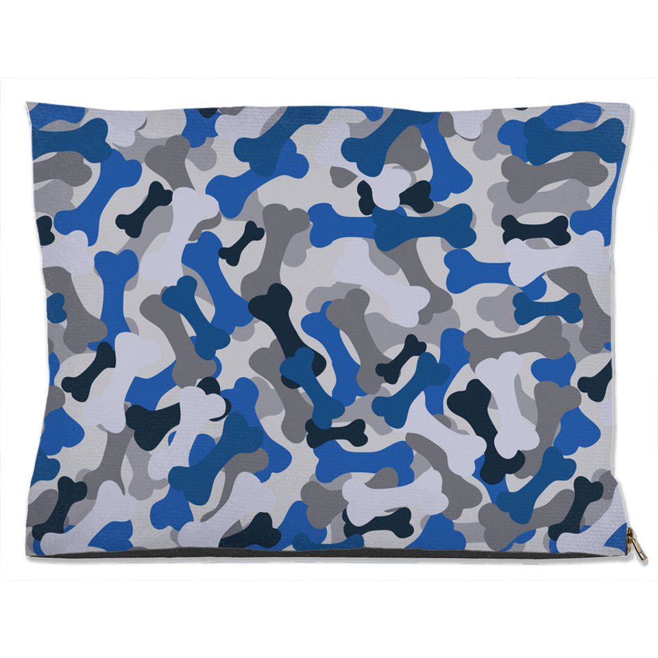 Bone Camo Blue Dog Bed, Fleece/40x50 inch, view 6