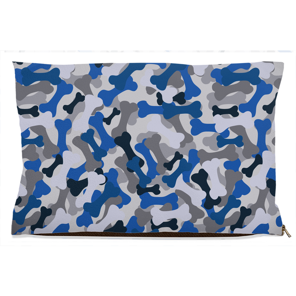 Bone Camo Blue Dog Bed, Water Resistant/40x50 inch, view 5