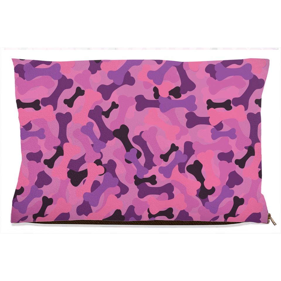 Bone Camo Pink Dog Bed, Water Resistant/40x50 inch, view 5