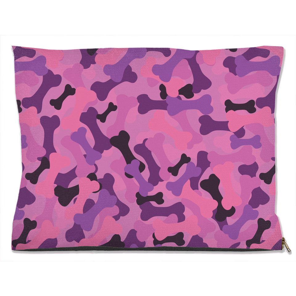 Bone Camo Pink Dog Bed, Fleece/40x50 inch, view 6