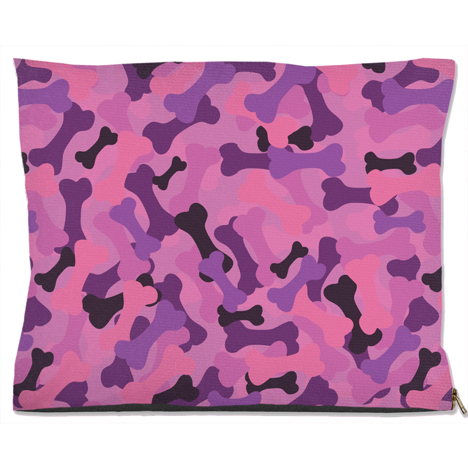 Bone Camo Pink Dog Bed, Fleece/18x28 inch, view 2