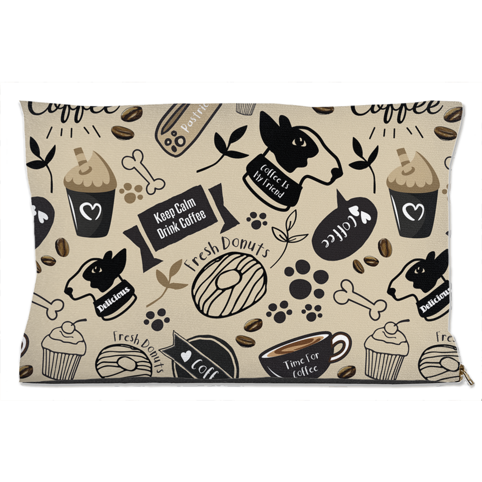 Caffeinated Canine Dog Bed, Water Resistant/18x28 inch