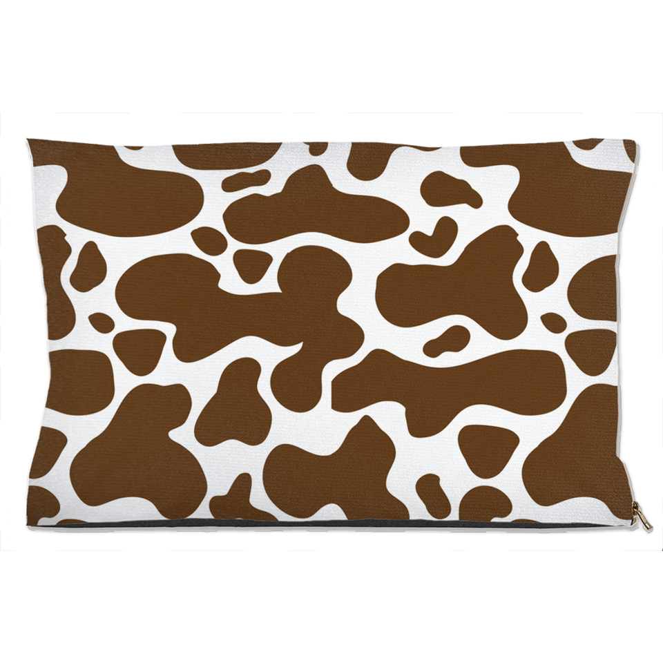 Cowhide Brown Dog Bed, Water Resistant/18x28 inch