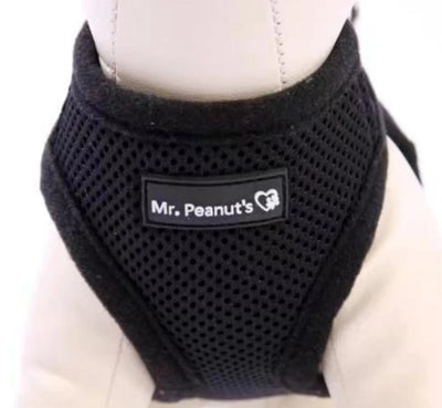 Mr. Peanut's PupTrek Small Dog/Cat Soft Mesh Step in Dog Harness Vest, Black/XSMALL