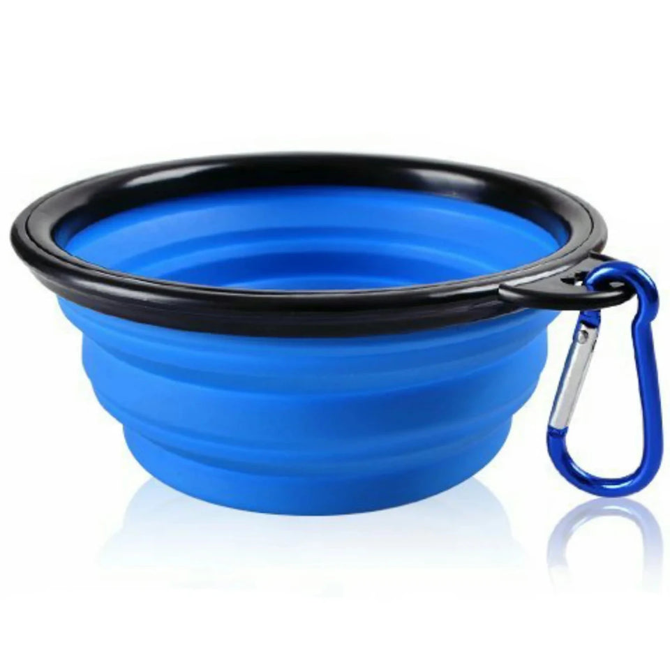 Single Blue Silicone Collapsible Travel Bowl, view 5