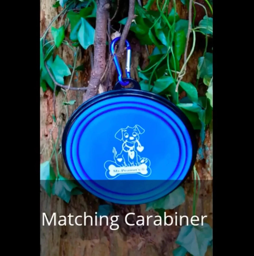 Single Blue Silicone Collapsible Travel Bowl, view 6