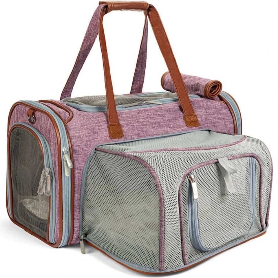 Mr. Peanut's Gold Series Mini Size Expandable Pet Carrier, Rosa/16 IN L X 10 IN W X 10 IN H, view 4
