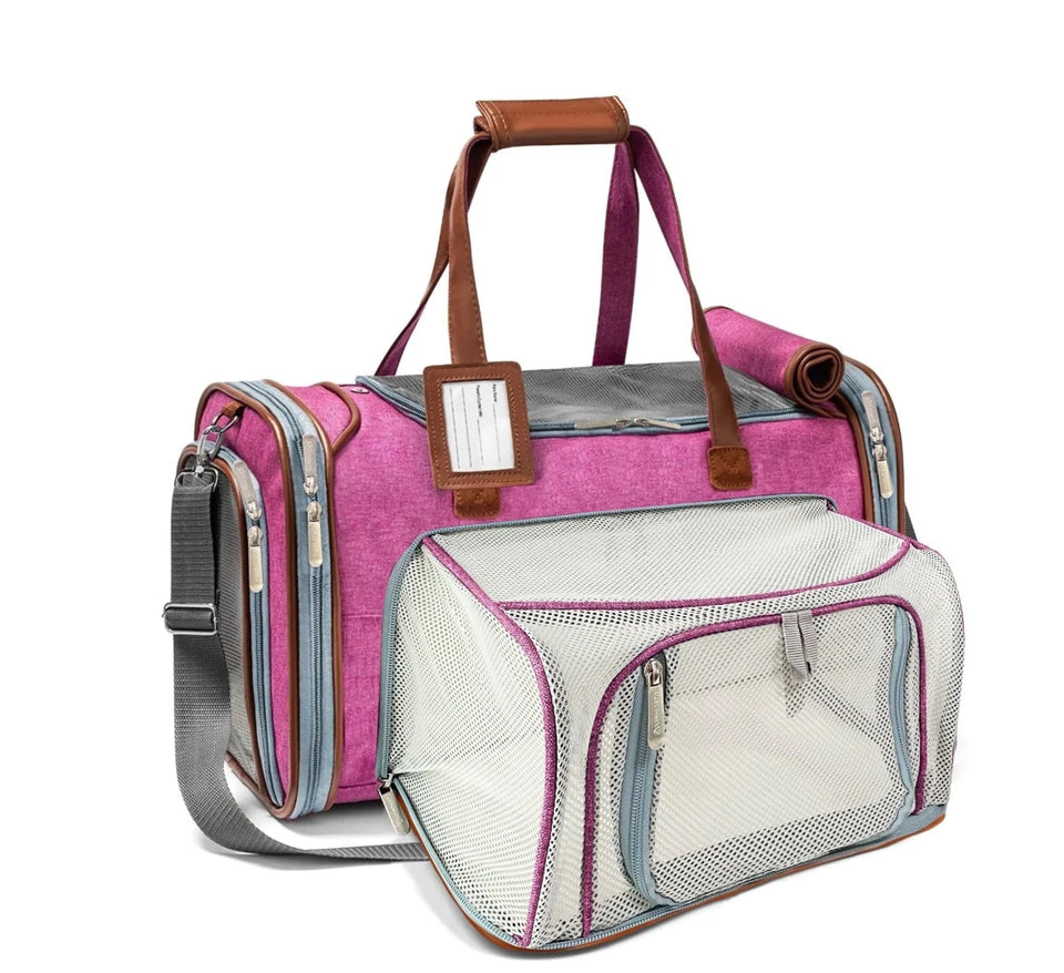 Mr. Peanut's Gold Series Standard Size Expandable Pet Carrier, Purple/18 IN L X 10.5 IN W X 11 IN H, view 5