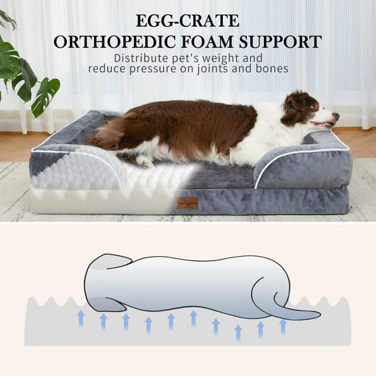 Waterproof Orthopedic Foam Dog Bed Extra Large Dark Grey