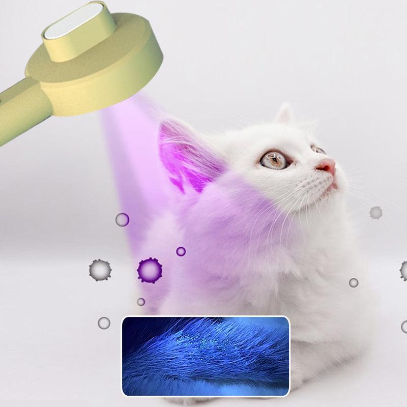 Dog Hugs Cat 2 - in - 1 UV Light Pet Grooming Tool - Hair Remover & Detangling Comb for Dogs & Cats - Pets Perfect