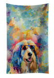 Dog Lover Kitchen Towel - Absorbent Cotton Dish Towel with Hippie Dog Design