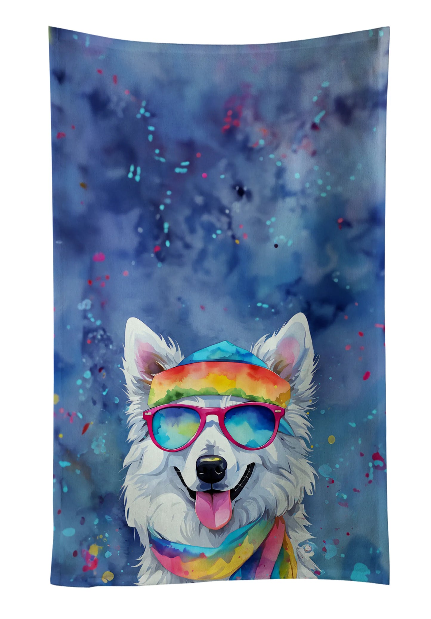 Dog Lover Kitchen Towel - Absorbent Cotton Dish Towel with Hippie Dog Design