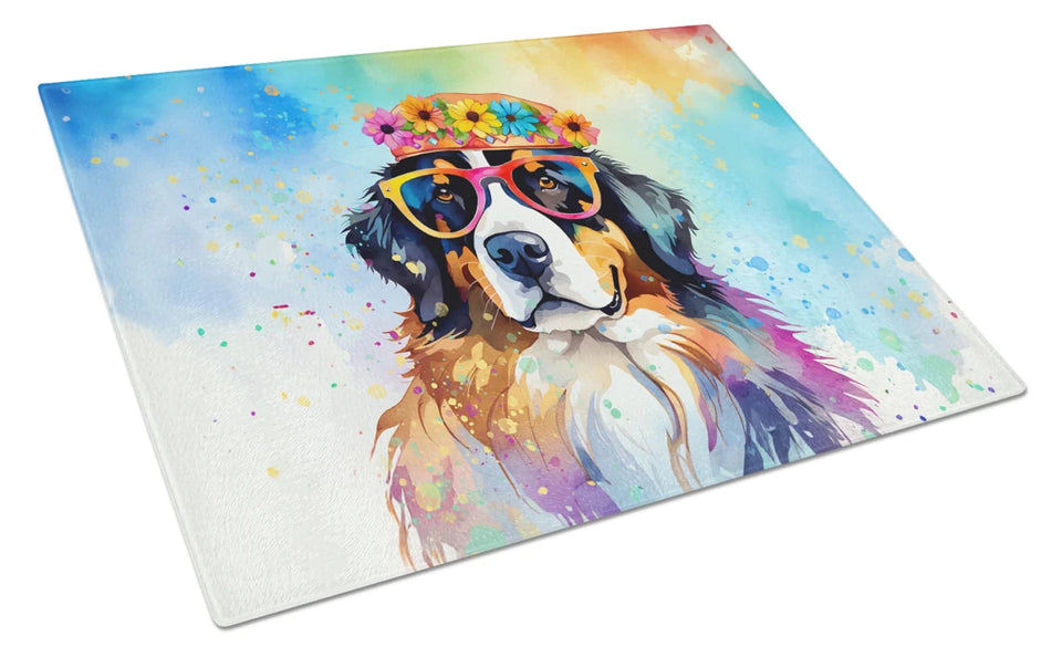 Hippie Dawg Glass Cutting Board - Large, Bichon frise 2462, view 15