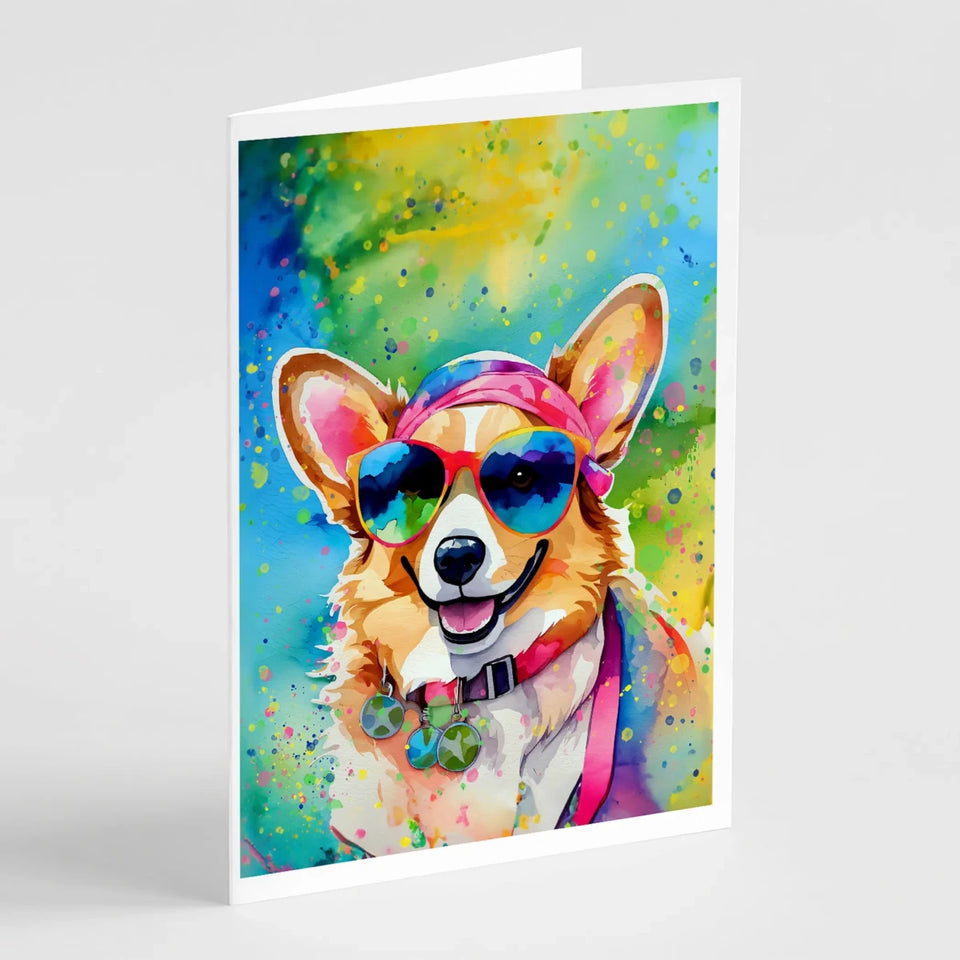 Hippie Dawg Greeting Cards - 5 x 7, Corgi 2497, view 50