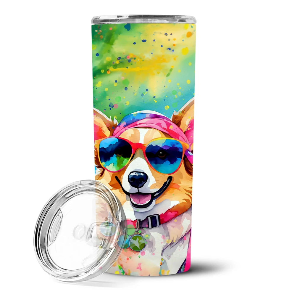 Pet Lover Stainless Steel Tumbler, 20 oz, Corgi Hippie Dawg-194030819739/Corgi 2497, view 56